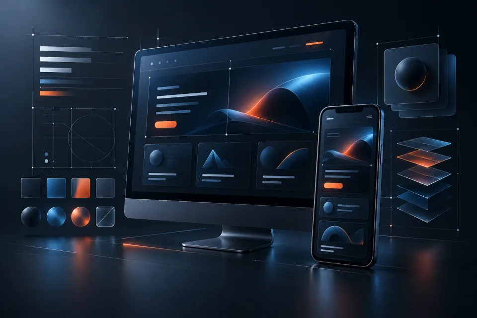 Responsive product interfaces with wireframes and reusable design components