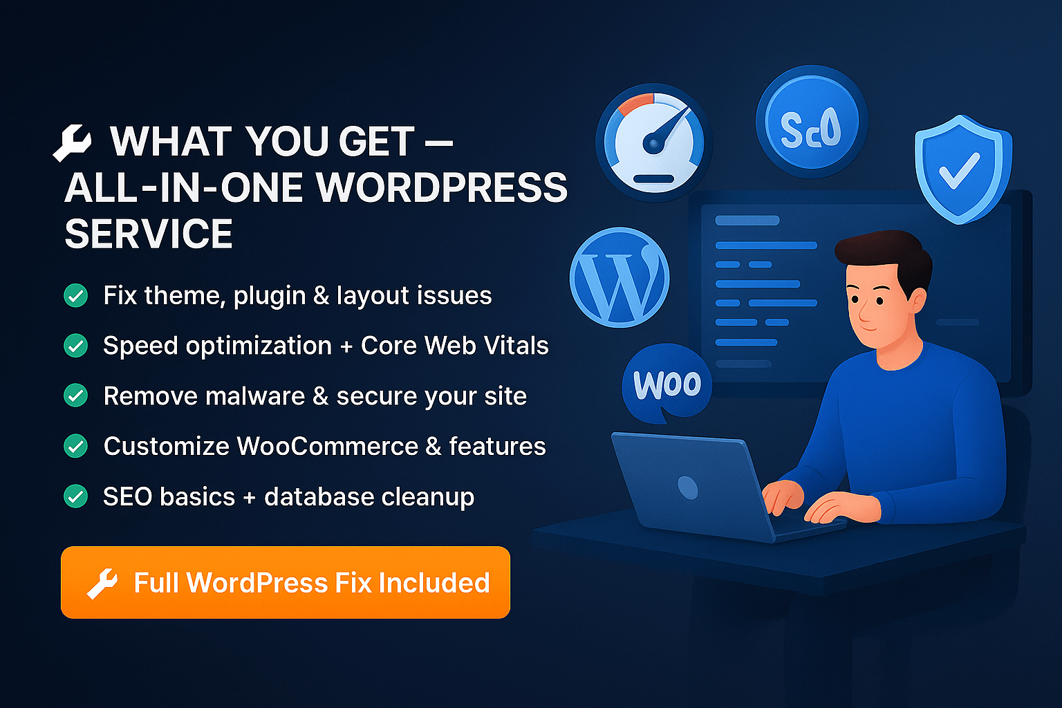 🛠️ WordPress Site Broken or Slow? I’ll Fix, Secure, Optimize & Customize It Fast