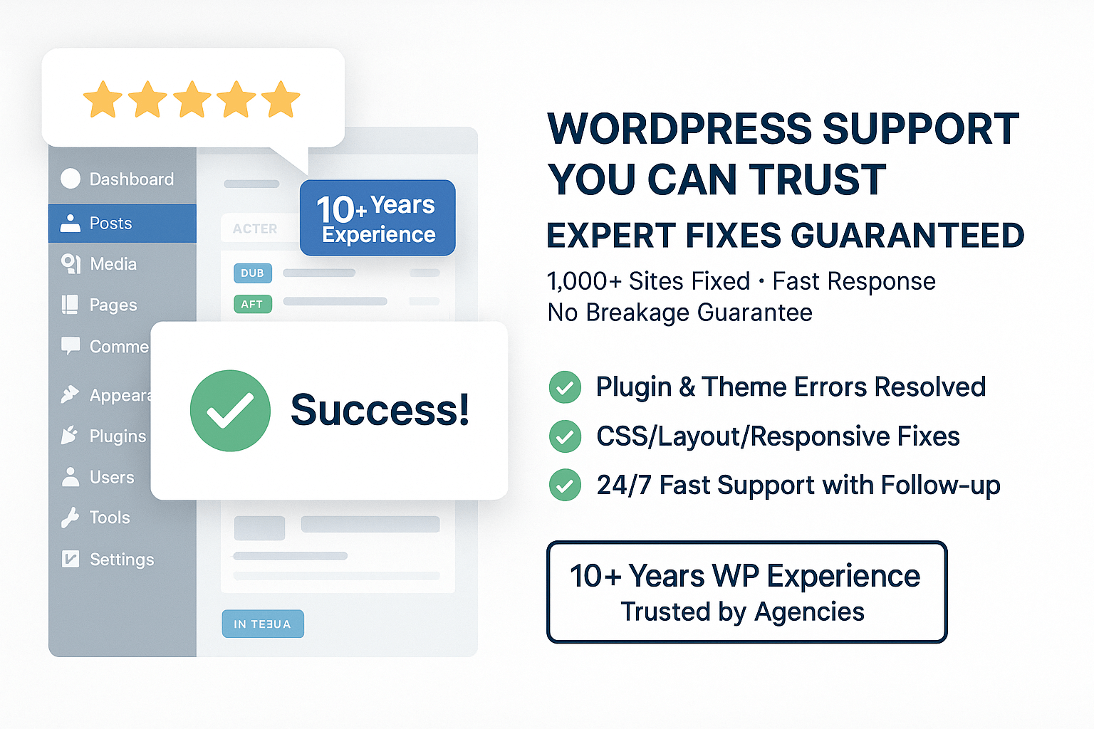 🛠️ WordPress Bug or Layout Broken? I’ll Fix Errors, Glitches & Conflicts Fast — 24/7 Help