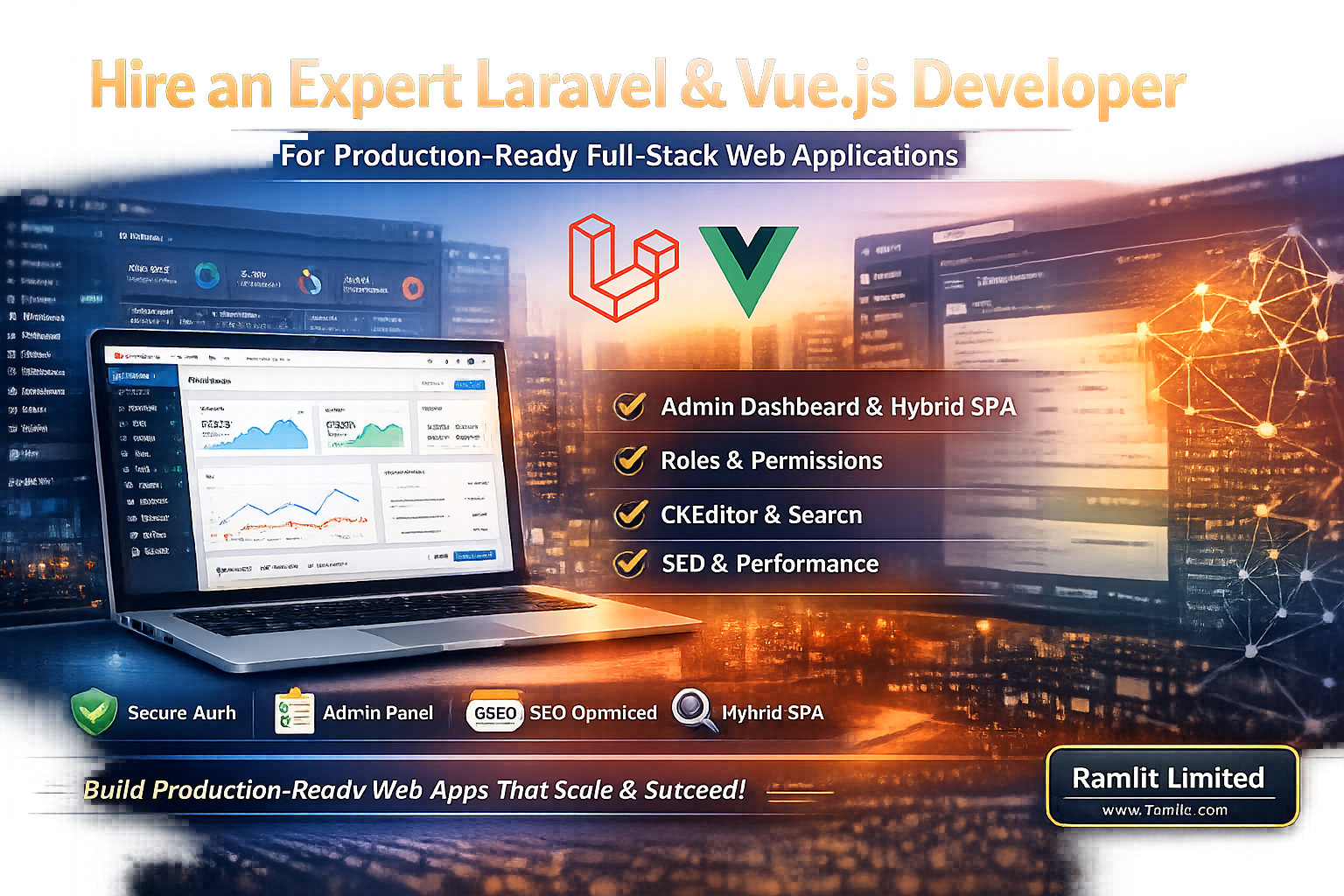 Hire an Expert Laravel & Vue.js Developer for Production-Ready Full-Stack Web Apps (Admin Panel + Hybrid SPA)